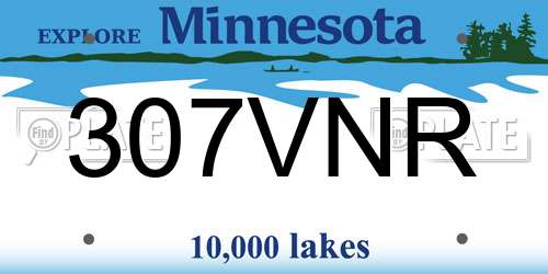 307VNR Minnesota License Plate