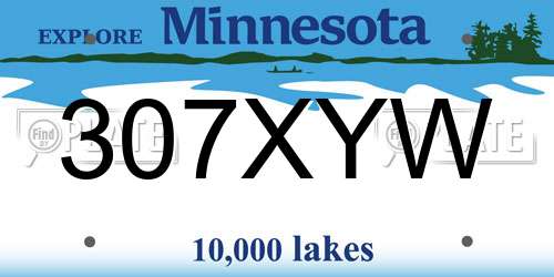 307XYW Minnesota License Plate