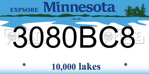 3080BC8 Minnesota License Plate