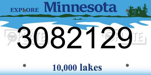 3082129 Minnesota License Plate