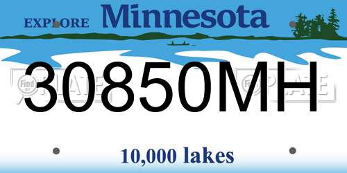 30850MH Minnesota License Plate