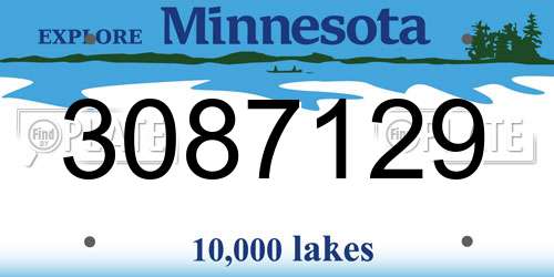 3087129 Minnesota License Plate