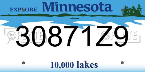 30871Z9 Minnesota License Plate