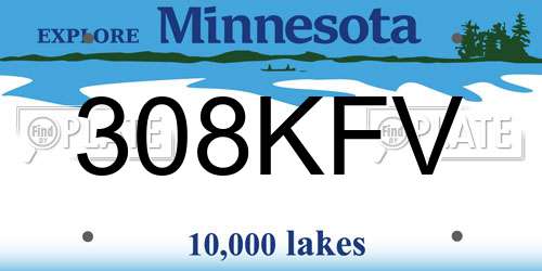 308KFV Minnesota License Plate