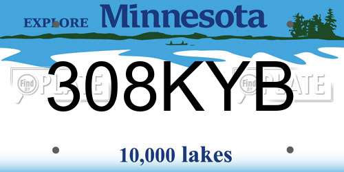 308KYB Minnesota License Plate