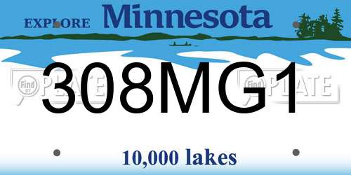 308MG1 Minnesota License Plate