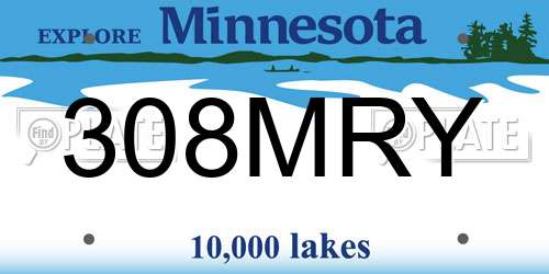 308MRY Minnesota License Plate