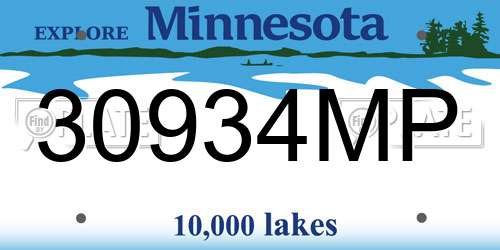 30934MP Minnesota License Plate