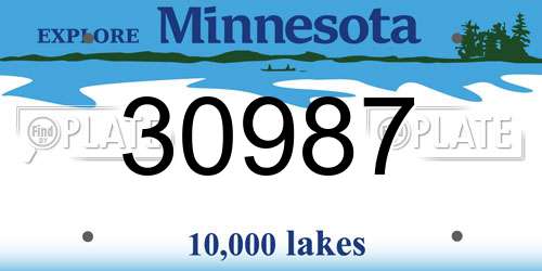 30987 Minnesota License Plate