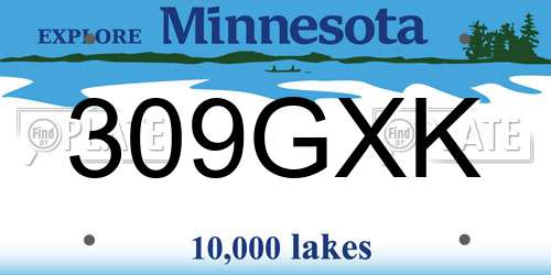 309GXK Minnesota License Plate