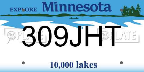 309JHT Minnesota License Plate