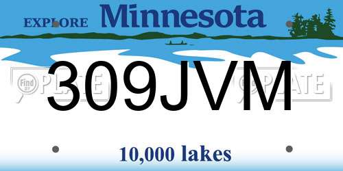 309JVM Minnesota License Plate
