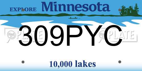 309PYC Minnesota License Plate