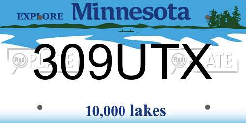 309UTX Minnesota License Plate