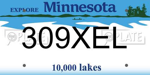 309XEL Minnesota License Plate
