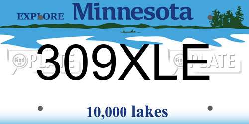 309XLE Minnesota License Plate