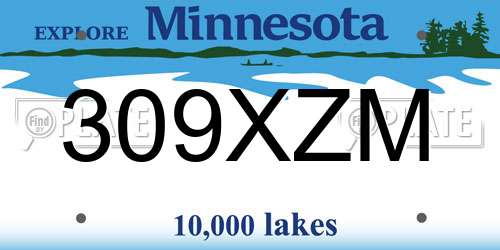 309XZM Minnesota License Plate