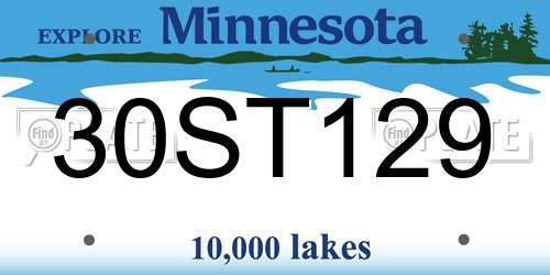 30ST129 Minnesota License Plate