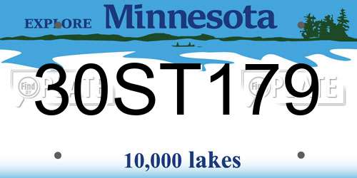 30ST179 Minnesota License Plate