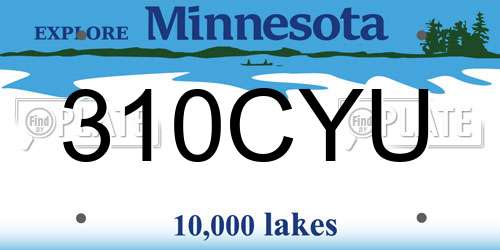 310CYU Minnesota License Plate