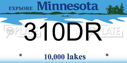 310DR Minnesota License Plate