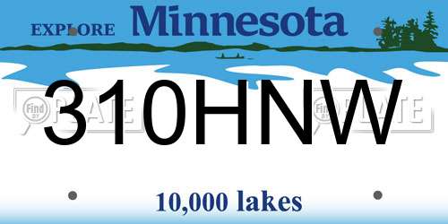 310HNW Minnesota License Plate