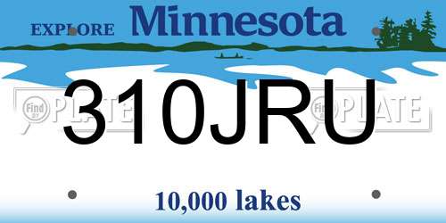 310JRU Minnesota License Plate