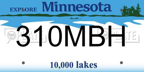 310MBH Minnesota License Plate
