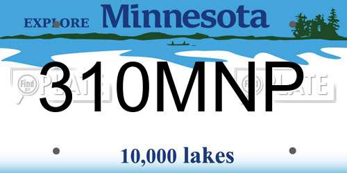 310MNP Minnesota License Plate