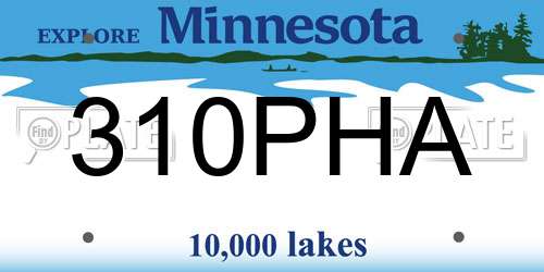 310PHA Minnesota License Plate