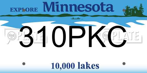 310PKC Minnesota License Plate