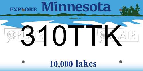 310TTK Minnesota License Plate
