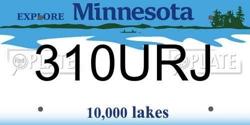 310URJ Minnesota License Plate