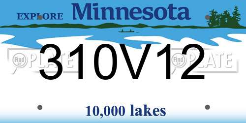 310V12 Minnesota License Plate