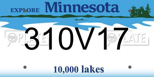 310V17 Minnesota License Plate