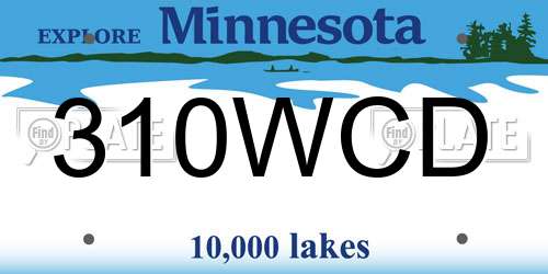 310WCD Minnesota License Plate