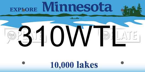 310WTL Minnesota License Plate