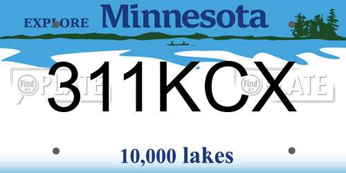 311KCX Minnesota License Plate