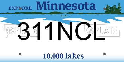 311NCL Minnesota License Plate
