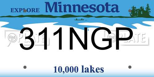 311NGP Minnesota License Plate
