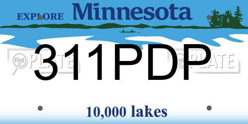 311PDP Minnesota License Plate