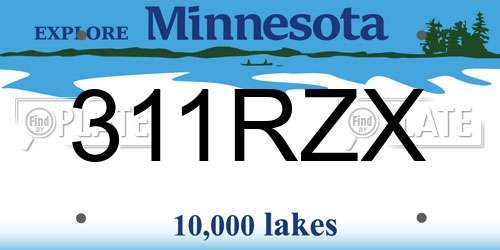 311RZX Minnesota License Plate