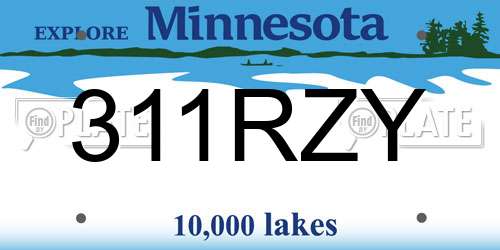 311RZY Minnesota License Plate