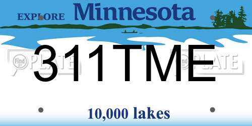 311TME Minnesota License Plate