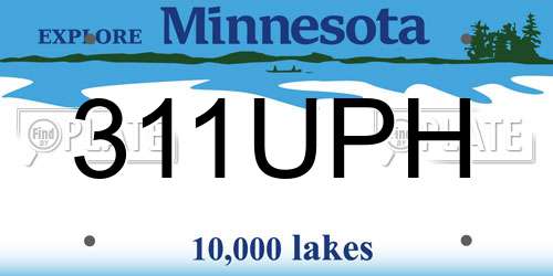 311UPH Minnesota License Plate