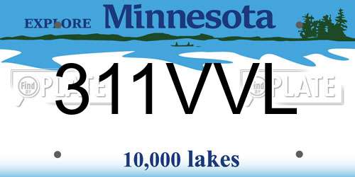 311VVL Minnesota License Plate