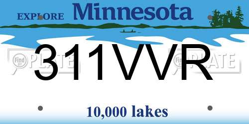 311VVR Minnesota License Plate