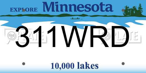 311WRD Minnesota License Plate