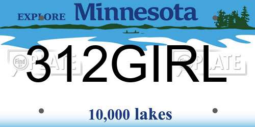 312GIRL Minnesota License Plate