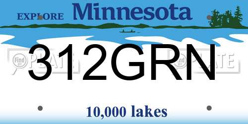 312GRN Minnesota License Plate